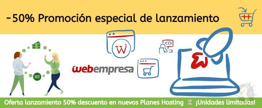 Webempresa descuento 50 por ciento